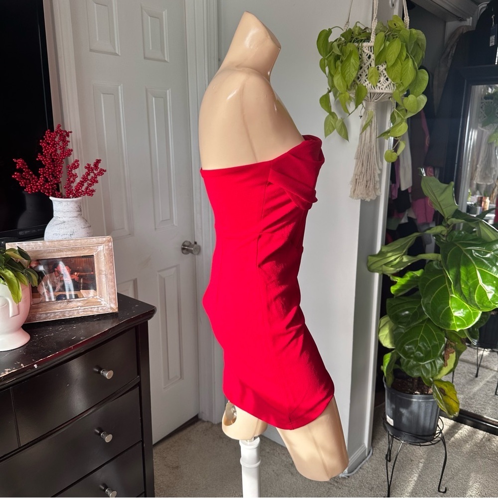 LULU’S DRAMATIC INTENT STRAPLESS CORSET BODYCON MINI DRESS - Picture 11 of 14